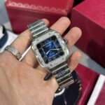 Đồng Hồ Cartier Santos Đính Kim Cương Moissanite BVF 39 (1)