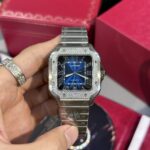 Đồng Hồ Cartier Santos Đính Kim Cương Moissanite BVF 39 (1)