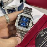 Đồng Hồ Cartier Santos Đính Kim Cương Moissanite BVF 39 (1)