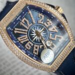 Đồng Hồ Franck Muller V45 Đính Đá Màu Xanh Dương ABF 45mm (1)