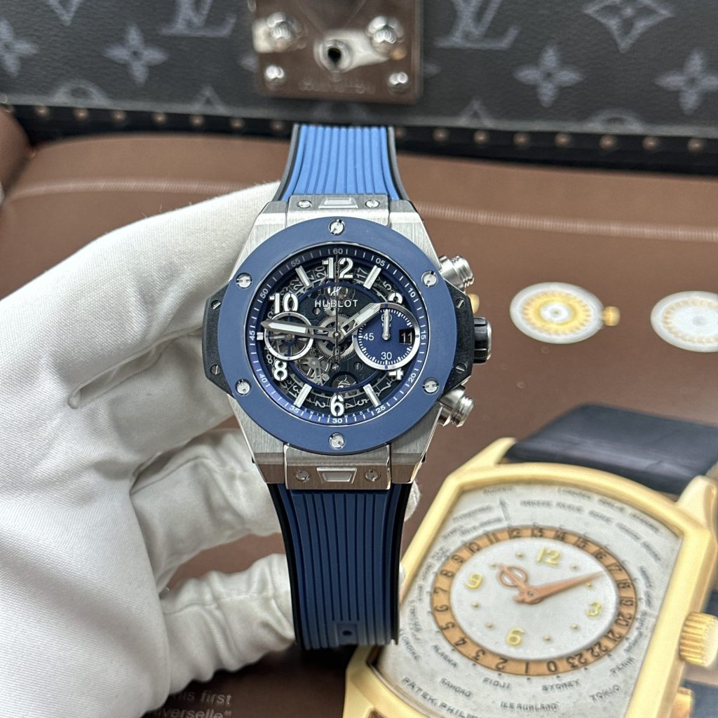Đồng Hồ Hublot Replica 11 Big Bang Unico Titanium Màu Xanh Dương 44mm (9)