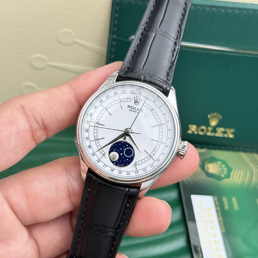 Đồng Hồ Rolex Cellini Moonphase Replica 11 Cao Cấp Màu Đen (3)