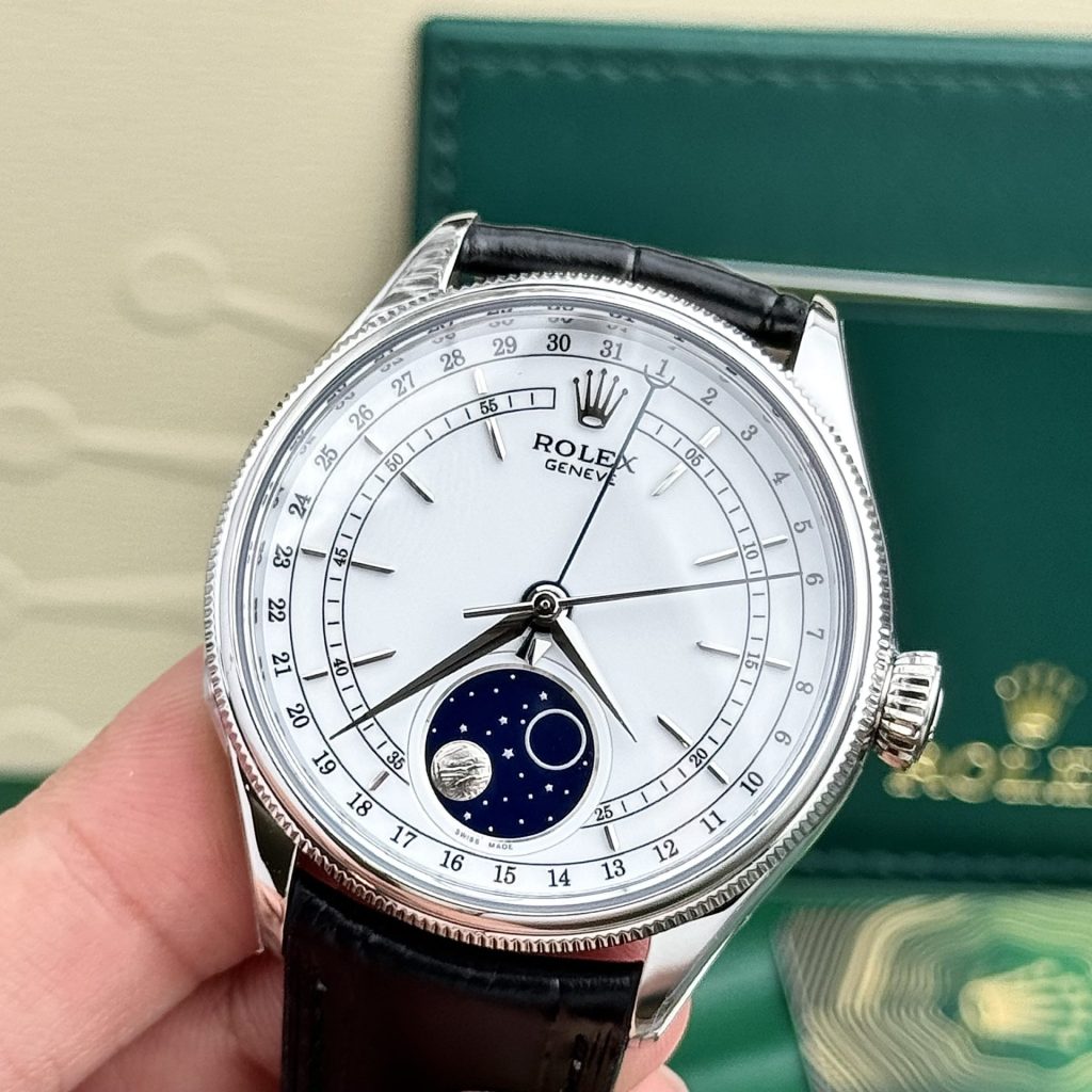 Đồng Hồ Rolex Cellini Moonphase Replica 11 Cao Cấp Màu Đen (3)