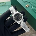 Đồng Hồ Rolex DateJust Nữ Mặt Xám Chải Tia Replica 11 31mm (1)
