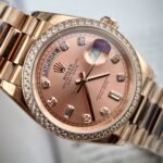 Đồng Hồ Rolex Day-Date Mặt Số Hồng Đính Đá EW Factory Nữ 31mm