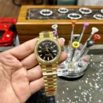 Đồng Hồ Rolex Day-Date Đính Kim Cương Moissanite Mặt Đen 40mm (3)