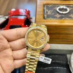 Đồng Hồ Rolex Day-Date Độ Kim Cương Moissanite EWF 40mm