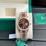 Đồng Hồ Rolex Day-Date Nam Đính Đá Mặt Chocolate EW Factory 36mm (1)