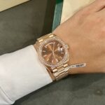Đồng Hồ Rolex Day-Date Chocolate Đính Kim Cương Moissanite 40mm (2)