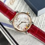 Đồng Hồ Chopard Happy Sport Mặt Đá Xoay Máy Cơ Nữ Màu Đỏ 36mm (2)