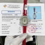 Đồng Hồ Chopard Nữ Đính Full Kim Cương Moissanite Màu Đỏ 34mm (3)