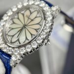 Đồng Hồ Chopard Nữ Đính Full Kim Cương Moissanite Màu Xanh 34mm (1)