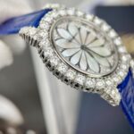 Đồng Hồ Chopard Nữ Đính Full Kim Cương Moissanite Màu Xanh 34mm (1)