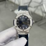 Đồng Hồ Hublot Automatic Màu Xanh Dương Đính Đá HB Factory 38mm (1)