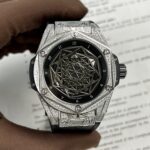Đồng Hồ Hublot Big Bang Sang Bleu Nam Đính Đá Fake 11 44mm (1)