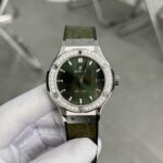 Đồng Hồ Hublot Đính Đá Màu Xanh Lá Cây Nhà Máy HB 38mm (2)