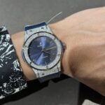 Đồng Hồ Hublot Độ Full Kim Cương Moissanite Màu Xanh Dương 42mm (2)
