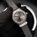 Đồng Hồ Hublot Nữ Dây Da Màu Xám Replica 11 33mm (2)