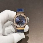 Đồng Hồ Hublot Nữ Đính Kim Cương Moissanite Màu Xanh Dương 33mm (1)