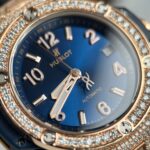 Đồng Hồ Hublot One Click King Gold Độ Kim Moissanite Màu Xanh 39mm (1)