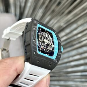 Đồng Hồ Richard Mille RM055 Full Carbon Dây Cao Su Trắng BBR 45mm (1)
