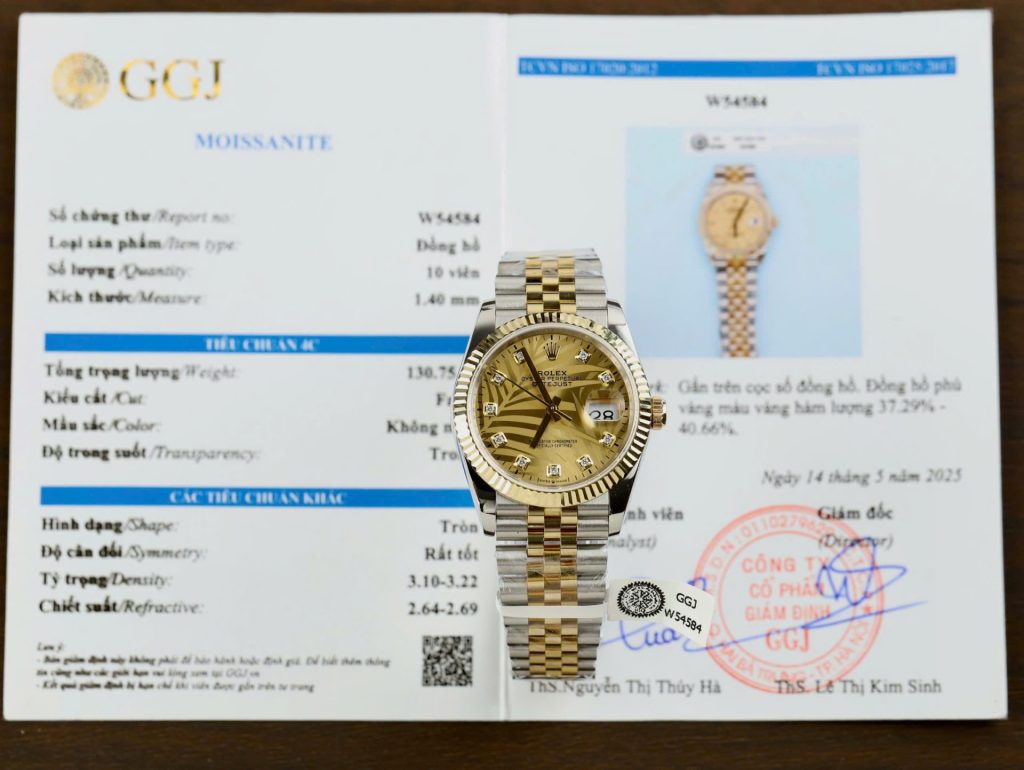 Đồng Hồ Rolex DateJust Bọc Vàng 18K Mặt Lá Cọ GM Replica 36mm (2)