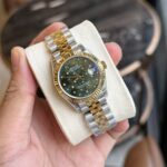 Đồng Hồ Rolex DateJust Demi Gold Mặt Số Cây Lá Xanh 31mm (1)