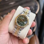 Đồng Hồ Rolex DateJust Demi Gold Mặt Số Cây Lá Xanh 31mm (1)