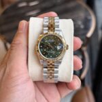 Đồng Hồ Rolex DateJust Demi Gold Mặt Số Cây Lá Xanh 31mm (1)