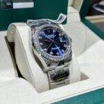 Đồng Hồ Rolex DateJust Độ Kim Cương Moissanite Mặt Xanh Clean Factory 41mm (1)