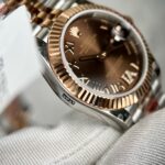 Đồng Hồ Rolex DateJust Nữ Bọc Vàng Mặt Chocolate Cọc La Mã GM 31mm (3)