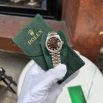 Đồng Hồ Rolex DateJust Nữ Đính Đá Mặt Chocolate Fake 11 EW 31mm (1)