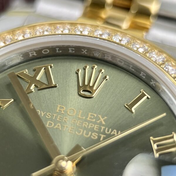Đồng Hồ Rolex DateJust Nữ Đính Đá Mặt Xanh Ngọc Rep 11 31mm (2)