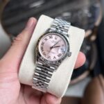 Đồng Hồ Rolex DateJust Nữ Mặt Hồng Cọc Số La Mã EW 31mm (4)