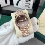 Đồng Hồ Rolex Day-Date Bọc Vàng 18K Mặt Số Chocolate GM V2 (7)
