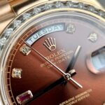 Đồng Hồ Rolex Day-Date Bọc Vàng Độ Kim Cương Moissanite Ruby Đỏ 40mm (2)
