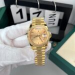 Đồng Hồ Rolex Day-Date Bọc Vàng Mặt Số Vàng Champagne GM V2 (9)