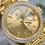 Đồng Hồ Rolex Day-Date Bọc Vàng Thật Độ Kim Cương Moissanite GM V2 40mm (2)