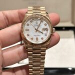 Đồng Hồ Rolex Day-Date Mặt Xà Cừ RoseGold Fake 11 EW 36mm (1)