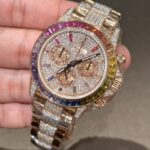 Đồng Hồ Rolex Daytona Rainbow Bọc Vàng Độ Kim Cương Moissanite 40mm (3)
