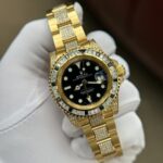 Đồng Hồ Rolex GMT-Master II Fake 11 Đính Full Đá Mặt Đen 40mm (6)