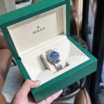 Đồng Hồ Rolex Nữ DateJust Replica Mặt Số Cây Lá Màu Xanh Dương 31mm (2)