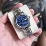 Đồng Hồ Rolex Nữ DateJust Replica Mặt Số Cây Lá Màu Xanh Dương 31mm (2)