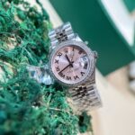 Đồng Hồ Rolex DateJust Nữ Đính Đá Mặt Số Hồng Fake 1:1 EW 31mm
