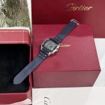 Đồng Hồ Cartier Santos Dây Cao Su Màu Xanh Dương Nhà Máy BV 39 (2)
