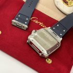Đồng Hồ Cartier Santos Dây Cao Su Màu Xanh Dương Nhà Máy BV 39 (2)