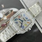 Đồng Hồ Cartier Santos Đính Full Đá Replica Cao Cấp (1)