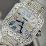 Đồng Hồ Cartier Santos Đính Full Đá Replica Cao Cấp (1)