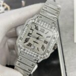 Đồng Hồ Cartier Santos Replica Cao Cấp Nam Đính Đá (2)
