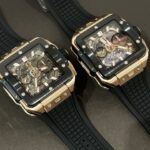Đồng Hồ Hublot Big Big Square Replica 11 Màu Vàng Hồng Viền Đen 42mm (9)